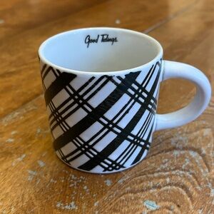 Hearth & Hand 'Good Tidings' Plaid Textured Stoneware Mug in Cream/Black NWT